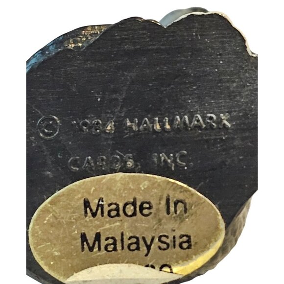 Hallmark Black White Cat Figurine Merry Miniatures Red Heart Vintage 1984 1.25" - Picture 3 of 7